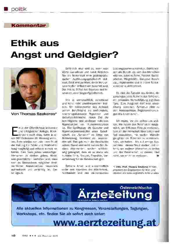 Vorschauseite 1: Ethik aus Angst und Geldgier?