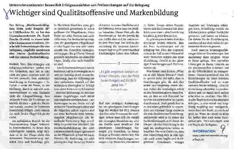 Vorschauseite 1: Wichtiger sind Qualitätsoffensive und Markenbildung