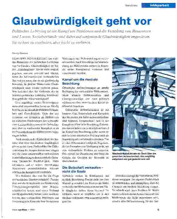 Vorschauseite 1: Glaubwürdigkeit geht vor