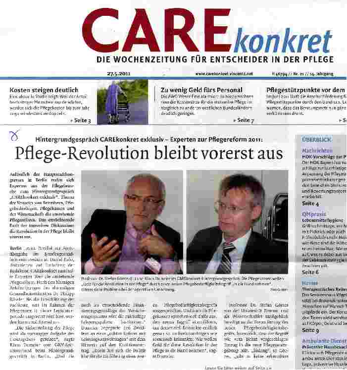 Vorschauseite 1: Pflege-Revolution bleibt vorerst aus
