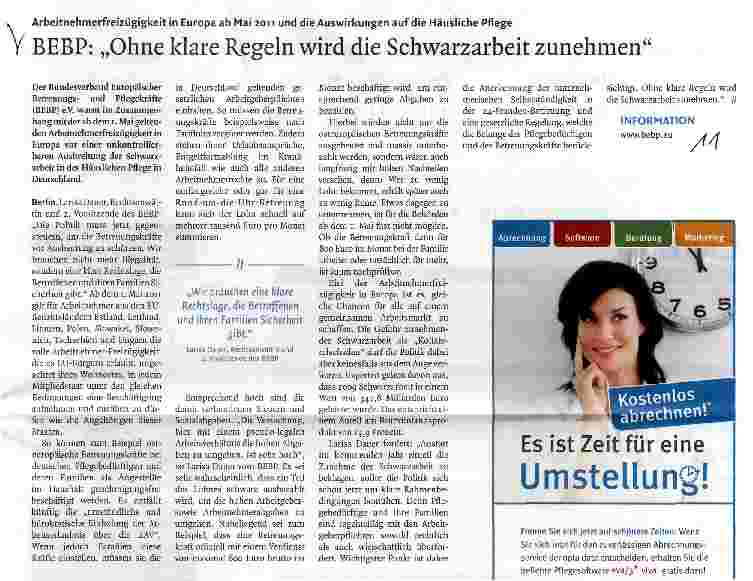 Vorschauseite 1: BEBP: „Ohne klare Regeln wird die Schwarzarbeit zunehmen