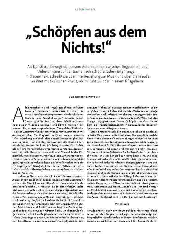 Vorschauseite 1: Schöpfen aus dem Nichts!