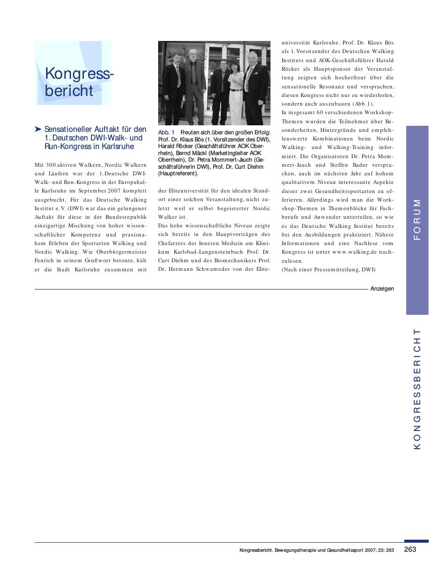 Vorschauseite 1: Kongressbericht