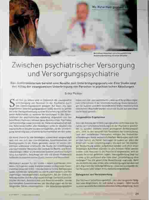 Vorschauseite 1: Zwischen psychiatrischer Versorgung und Versorgungspsychiatrie