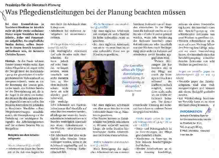 Vorschauseite 1: Was Pflegedienstleitungen bei der Planung beachten müssen