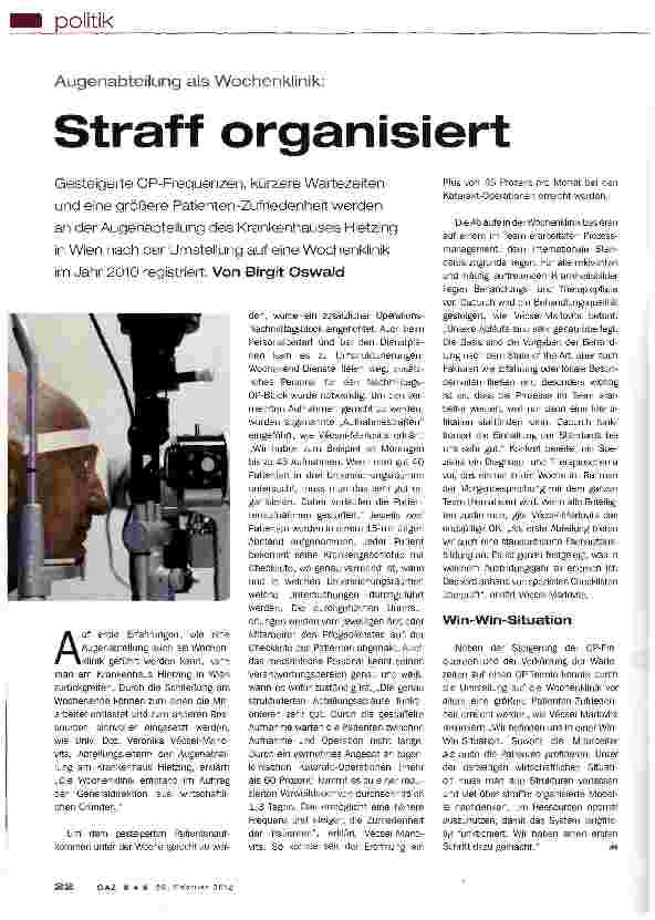 Vorschauseite 1: Straff organisiert