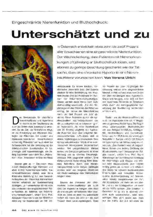 Vorschauseite 1: Unterschätzt und zu spät diagnostiziert