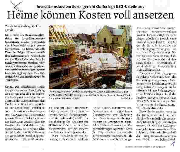 Vorschauseite 1: Heime können Kosten voll ansetzen