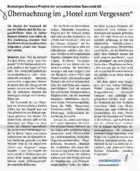 Vorschauseite 1: Übernachtung im „Hotel zum Vergessen