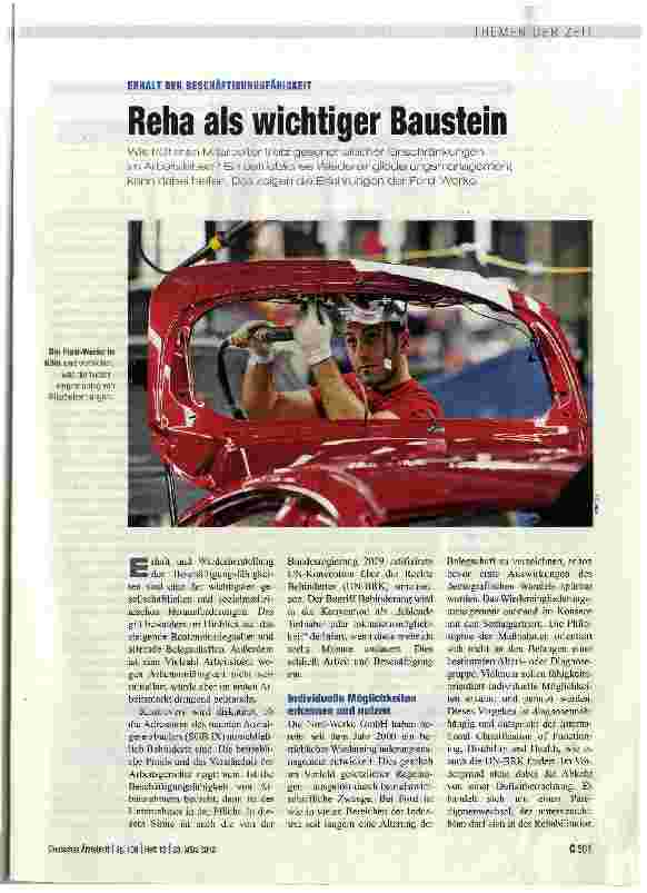 Vorschauseite 1: Reha als wichtiger Baustein