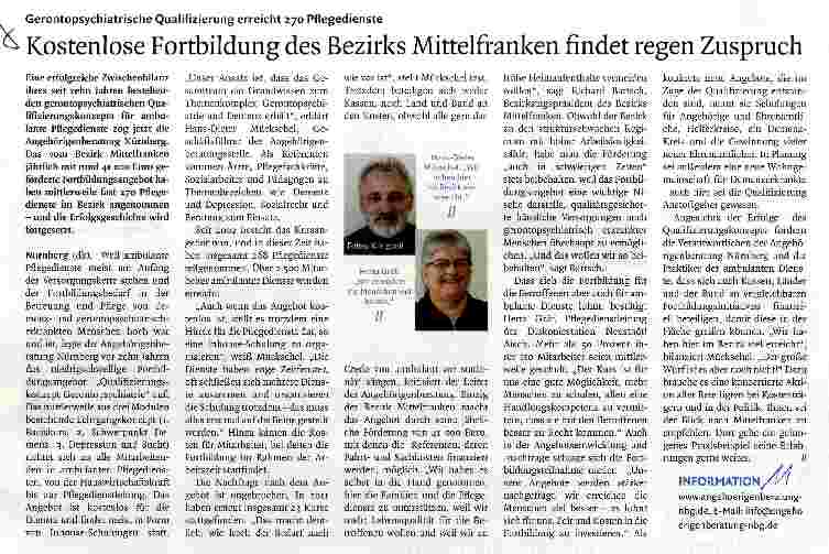 Vorschauseite 1: Kostenlose Fortbildung des Bezirks Mittelfranken rindet regen Zuspruch