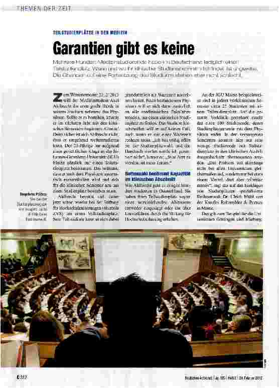 Vorschauseite 1: Garantien gibt es keine