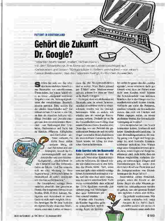 Vorschauseite 1: Gehört die Zukunft Dr. Google?