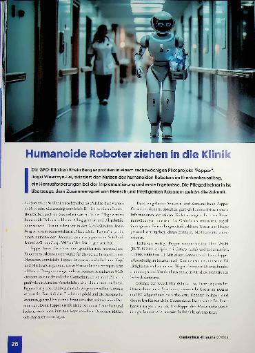 Vorschauseite 1: Humanoide Roboter ziehen in die Klinik