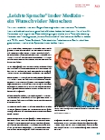 Vorschauseite 1: "Leichte Sprache" in der Medizin – ein Wunsch vieler Menschen