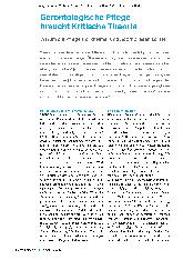 Vorschauseite 1: Gerontologische Pflege braucht Kritische Theorie - Warum die Pflege Horkheimer und Adorno lesen sollte!