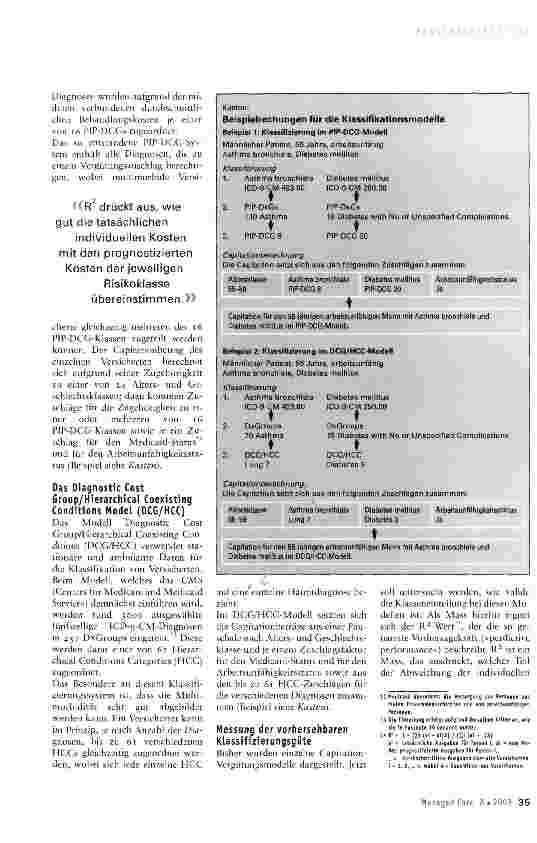 Vorschauseite 3: Voraussetzungen für eine diagnosebezogene Capitationberechnung in der Schweiz