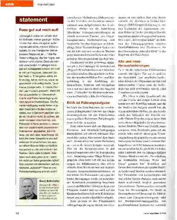 Vorschauseite 2: Ethische Reflexion erleichtert klinische Abläufe