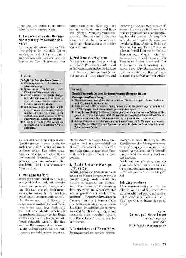 Vorschauseite 2: Managementberatung im Gesundheitswesen - Tipps für die Auswahl des geeigneten Partners