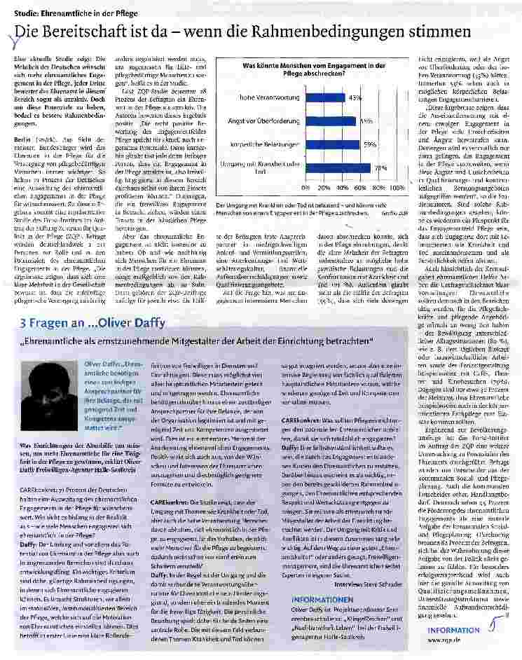 Vorschauseite 1: Die Bereitschaft ist da - wenn die Rahmenbedingungen stimmen