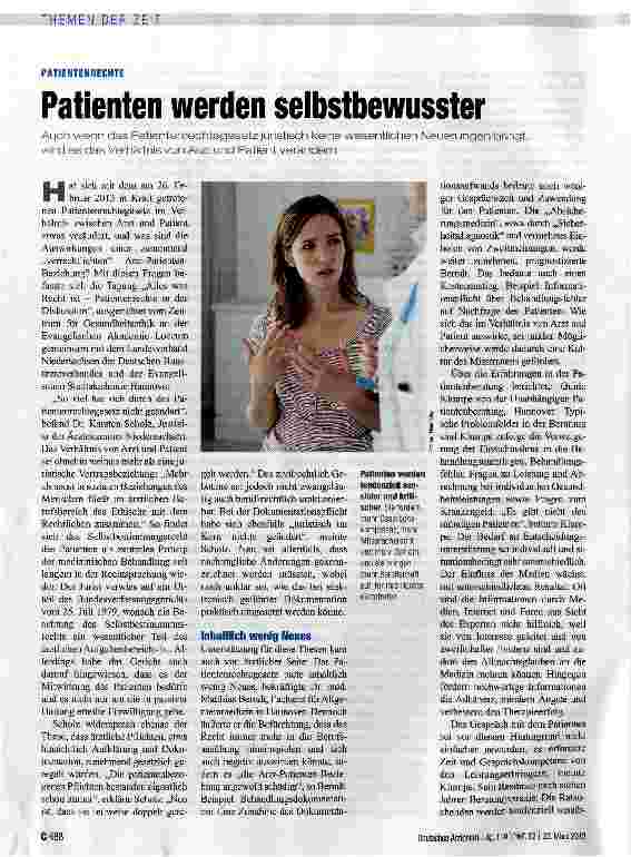 Vorschauseite 1: Patienten werden selbstbewusster