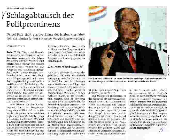 Vorschauseite 1: Schlagabtausch der Politprominenz
