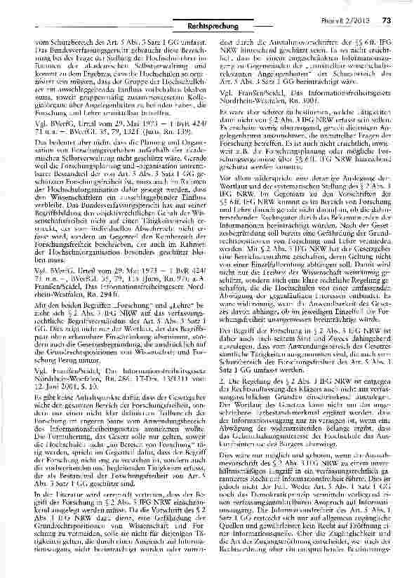 Vorschauseite 4: Drittmittelverträge — Kein Anspruch auf Einsichtnahme in Kooperationsvertrag im Bereich der Forschung EFG§§4IS2 in