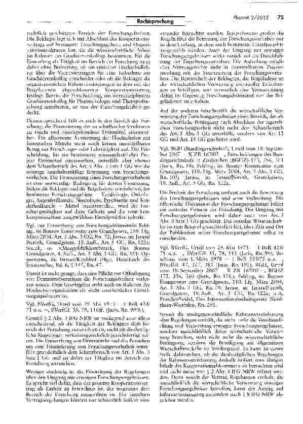 Vorschauseite 6: Drittmittelverträge — Kein Anspruch auf Einsichtnahme in Kooperationsvertrag im Bereich der Forschung EFG§§4IS2 in