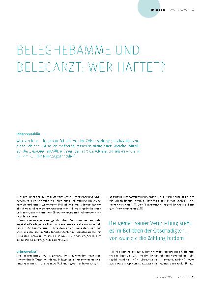 Vorschauseite 2: Beleghebamme und Belegarzt: Wer haftet?