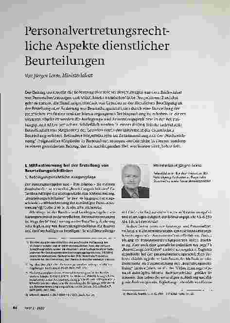 Vorschauseite 1: Personalvertretungsrechtliche Aspekte dienstlicher Beurteilungen