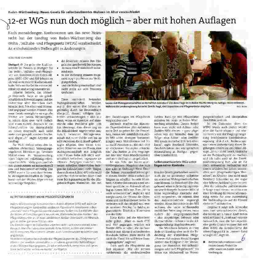 Vorschauseite 1: 12 WGs nun doch möglich - aber mit hohen
