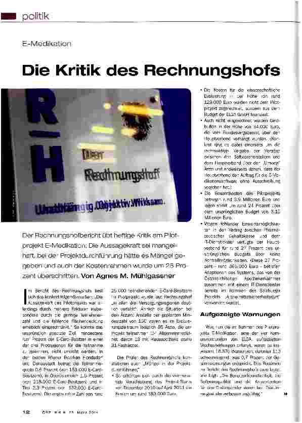 Vorschauseite 1: Die Kritik des Rechnungshofs