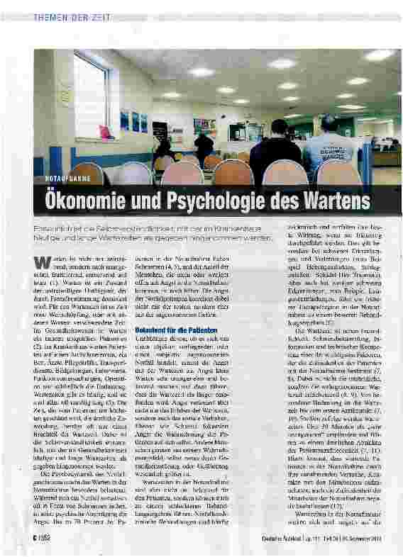 Vorschauseite 1: Ökonomie und Psychologie des Wartens