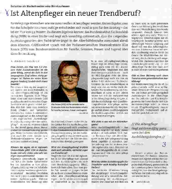 Vorschauseite 1: Ist Altenpfleger ein neuer Trendberuf?