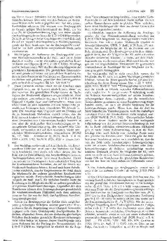 Vorschauseite 3: Wiederverwendbare Hilfsmittel - Anwendbarkeit kartellrechtlicher Vorschriften BGH, Urteil v. 24.6.2003