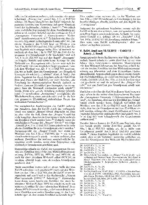 Vorschauseite 3: Ein Überblick zu aktuellen Entscheidungen des EuGH zu ergänzenden Schutzzertifikaten für Arzneimittel