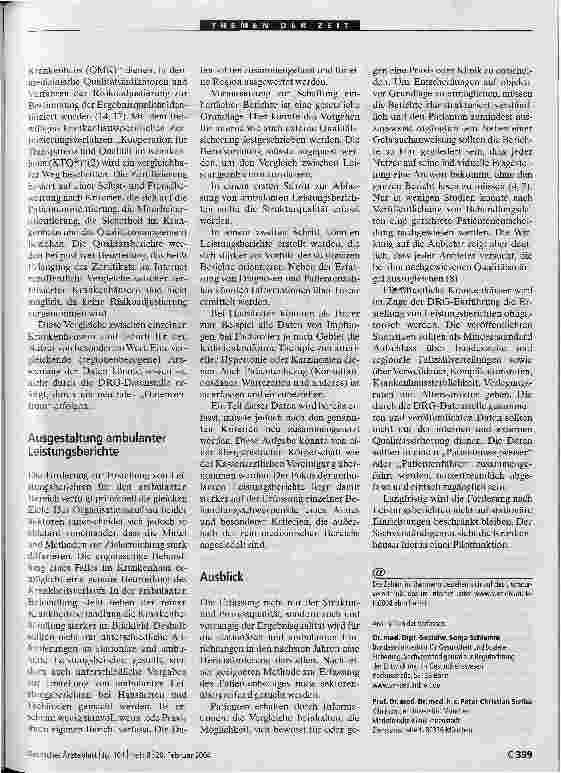 Vorschauseite 3: Leistungsberichte als Patientenwegweiser
