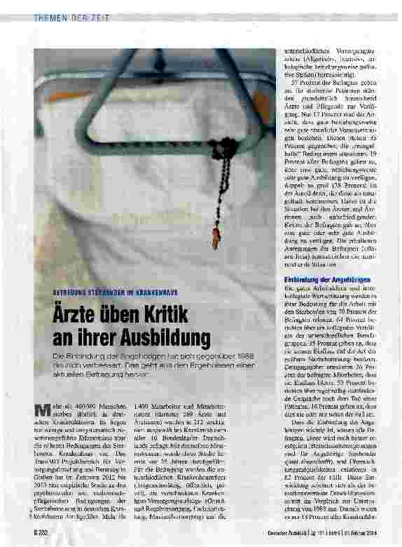 Vorschauseite 1: Ärzte üben Kritik an ihrer Ausbildung