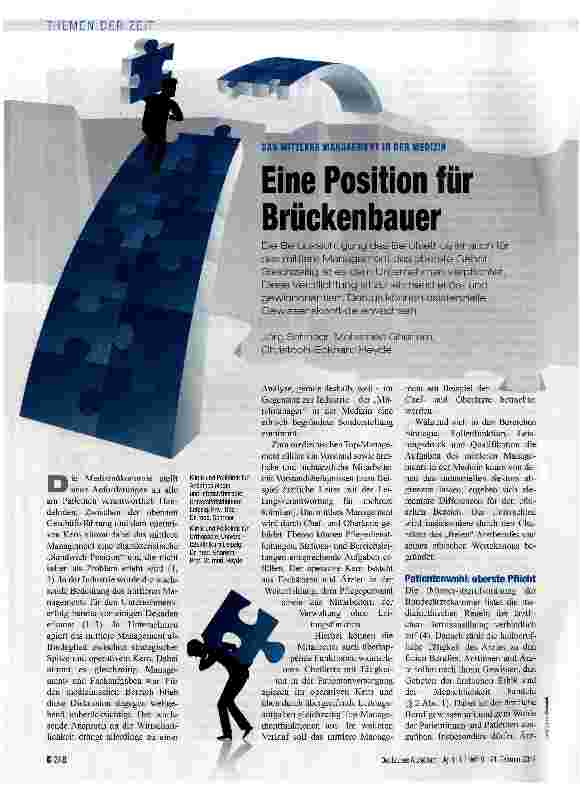 Vorschauseite 1: Eine Position für Brückenbauer