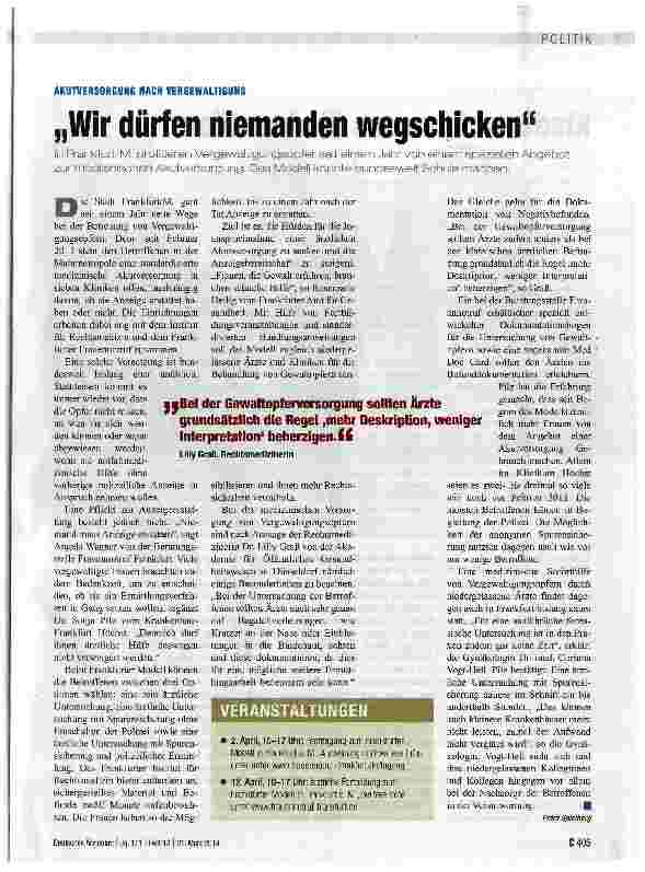Vorschauseite 1: Wir dürfen niemanden wegschicken