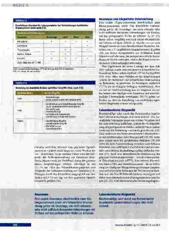 Vorschauseite 4: Präoperative Risikoevaluation - von der Routinediagnostik zur patientenorientierten Strategie