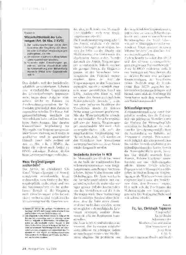 Vorschauseite 3: Anreize selbstdispensierender Ärzte, Vergünstigungen auszuhandeln -oder: Was Managed Care bewirken kann
