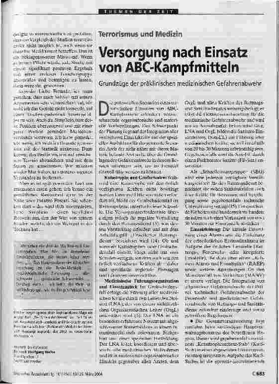 Vorschauseite 1: Versorgung nach Einsatz von ABC-Kampfmitteln