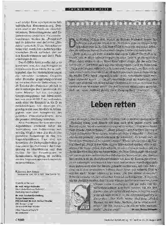 Vorschauseite 3: Weniger Geld für mehr Leistung Krankenhäuser/Fallpauschalen-System