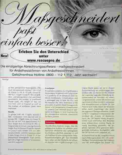 Vorschauseite 2: Einfluss der präoperativen Anämie auf den Transfusionsbedarf, die postoperative Krankenhausverweildauer und das frühe Outcome nach Thorakotomien
