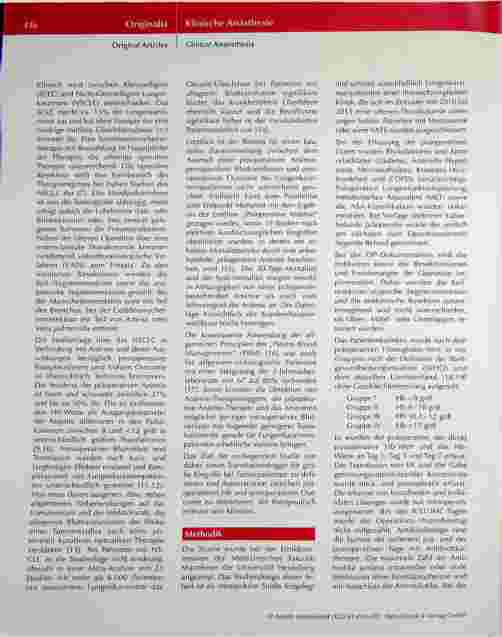 Vorschauseite 3: Einfluss der präoperativen Anämie auf den Transfusionsbedarf, die postoperative Krankenhausverweildauer und das frühe Outcome nach Thorakotomien