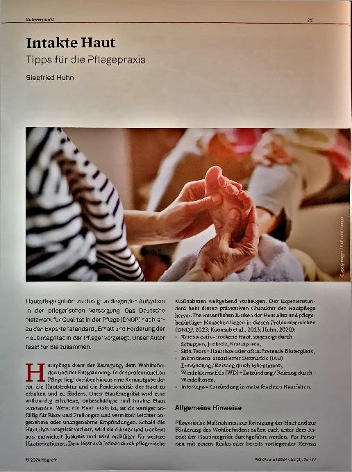 Vorschauseite 1: Intakte Haut: Tipps für die Pflegepraxis