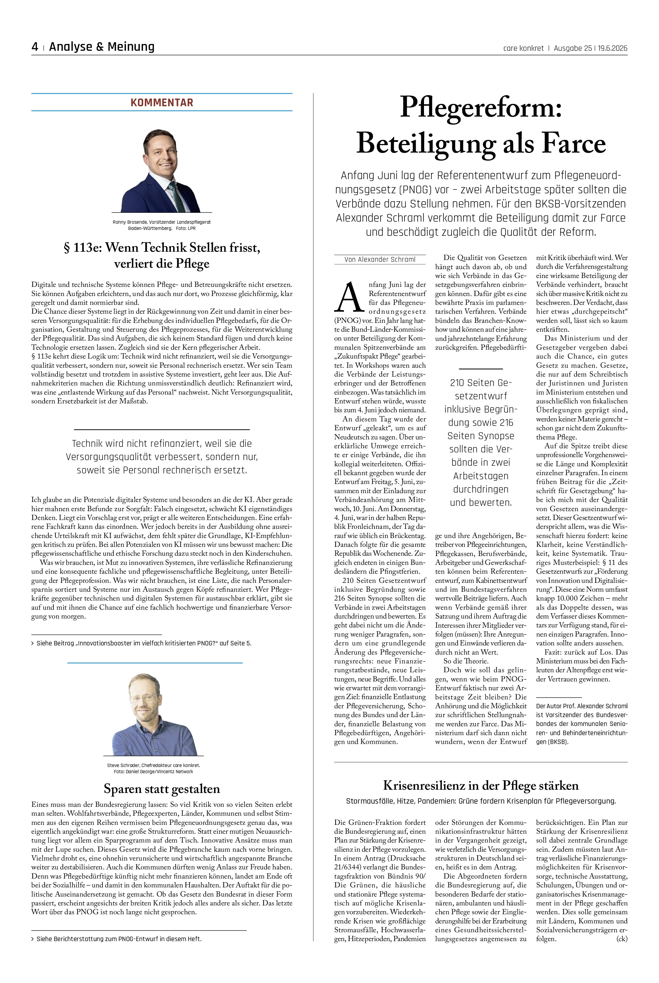 Vorschauseite 1: Pflegereform: Beteiligung als Farce
