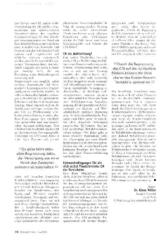 Vorschauseite 2: Finanzierung von Case Management