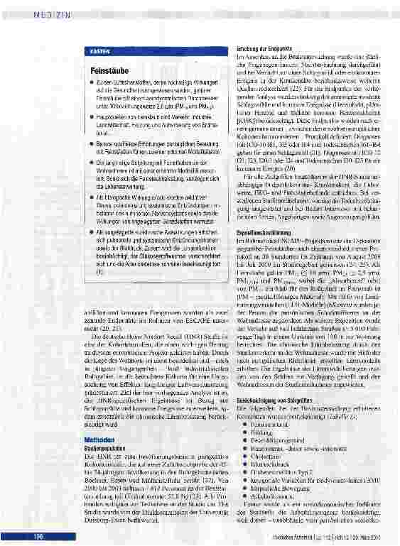 Vorschauseite 2: Luftqualität, Schlaganfall und koronare Ereignisse